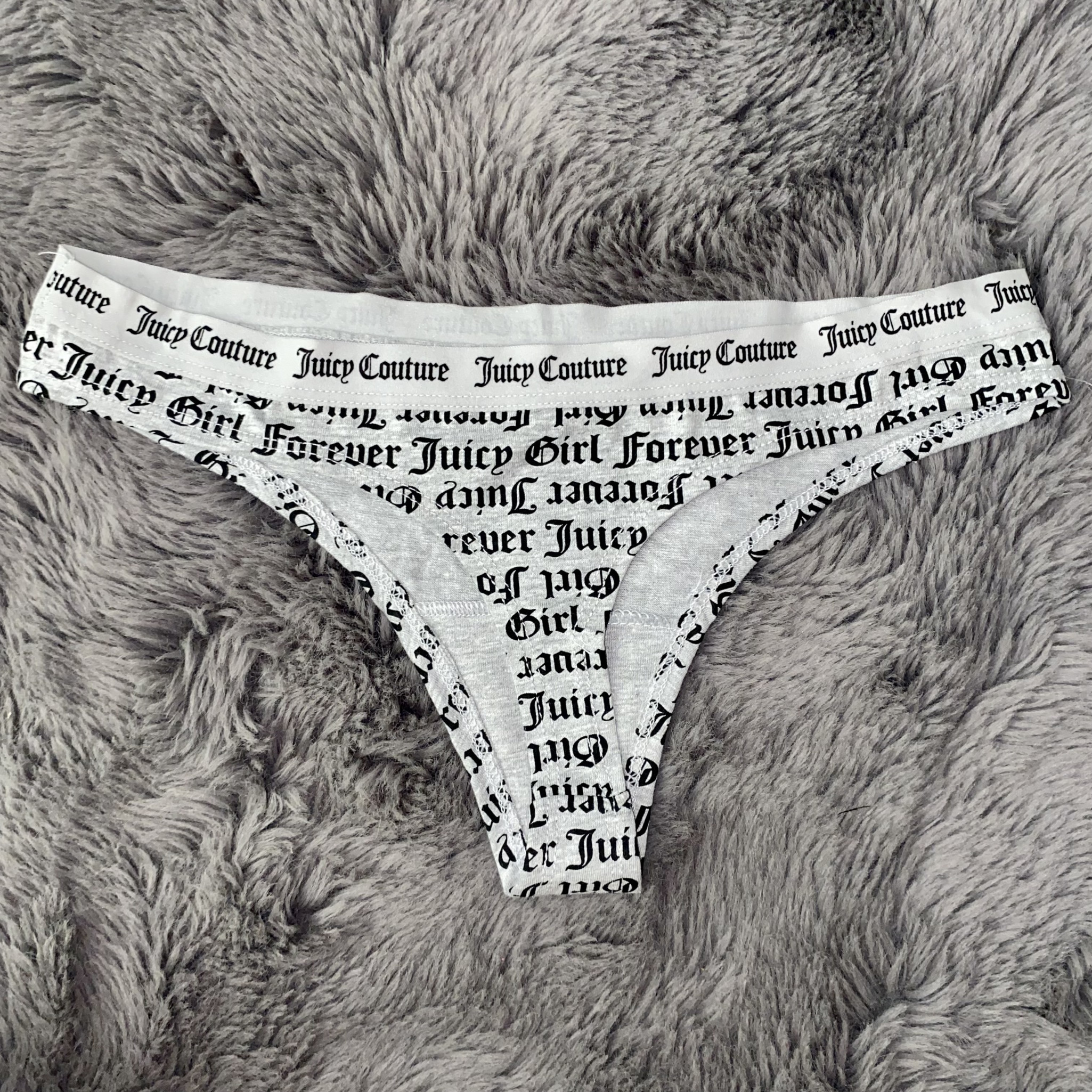 Juicy Couture Grey Cotton Thong Panties