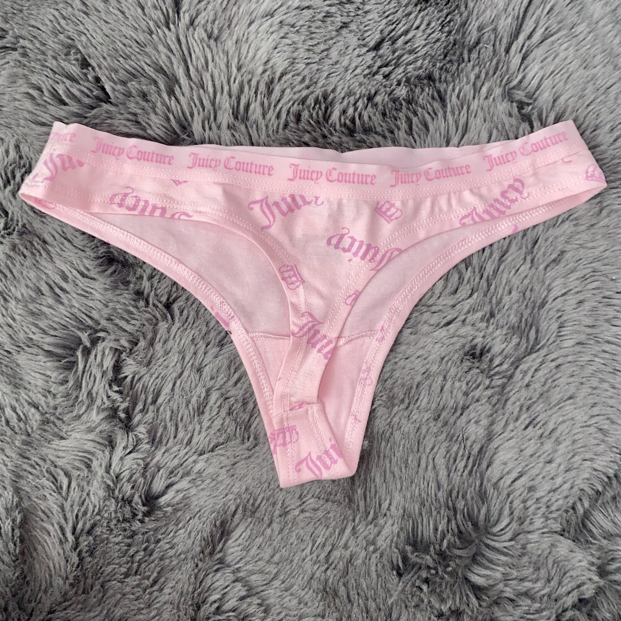 Juicy Couture Pink Cotton Thong Panties