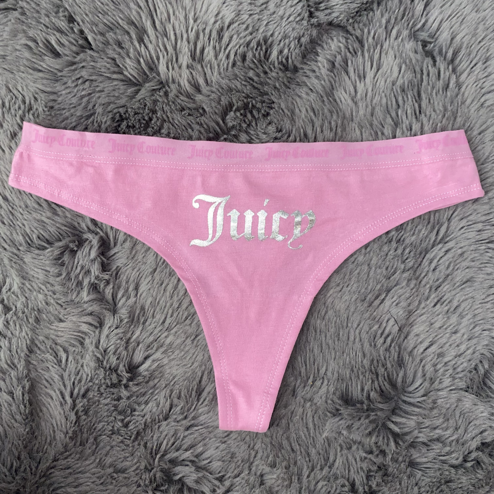 Juicy Couture Pink Cotton Thong Panties