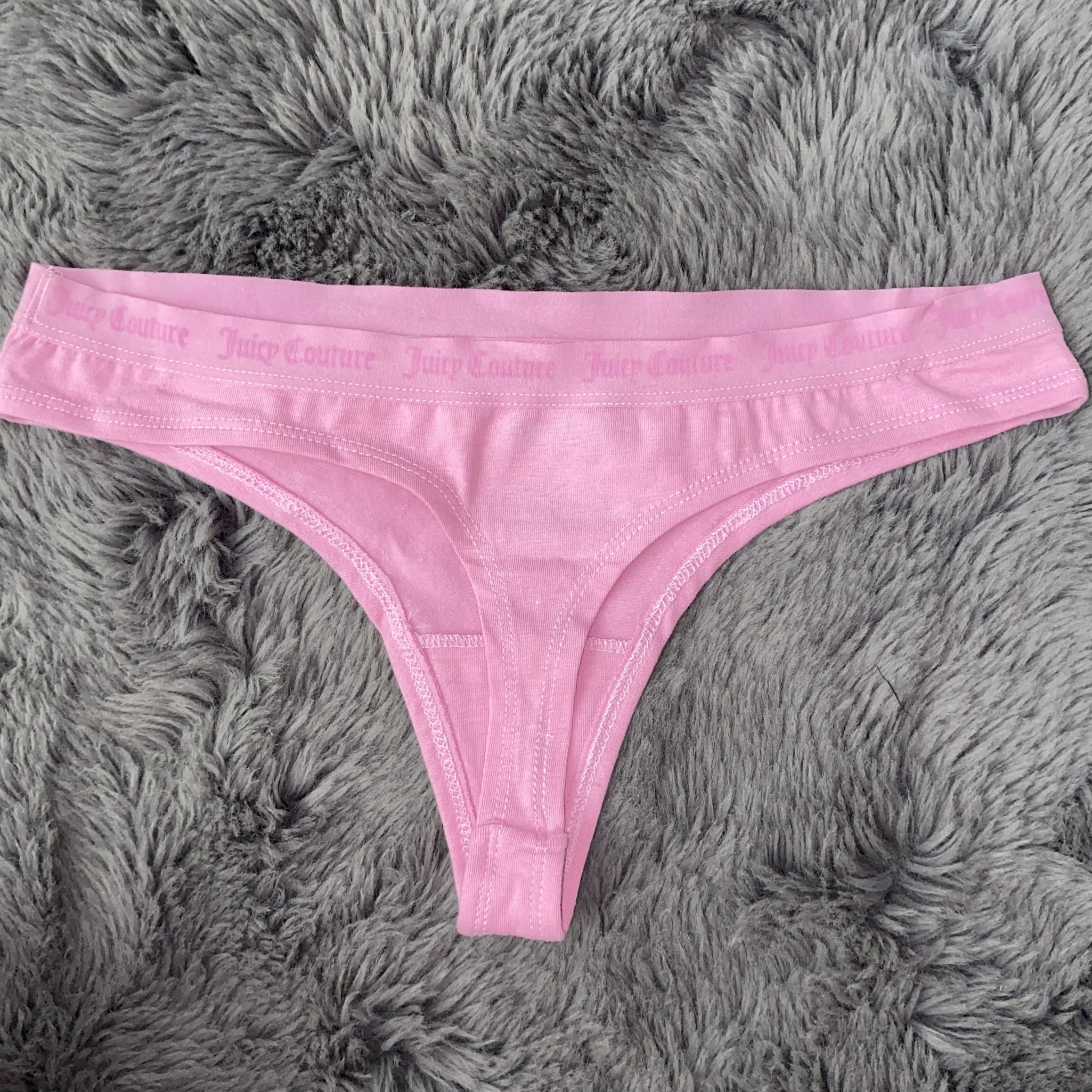 Juicy Couture Pink Cotton Thong Panties