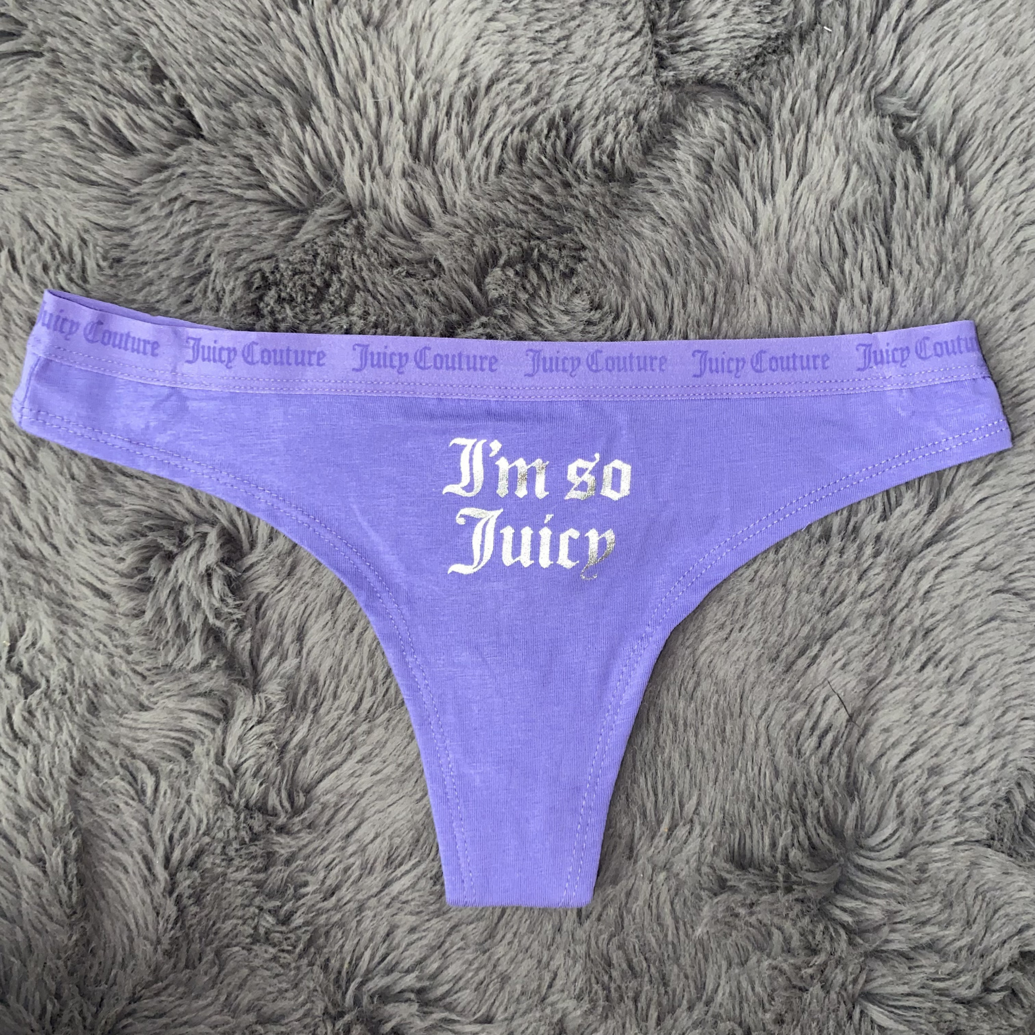 Juicy Couture Purple Cotton Thong Panties