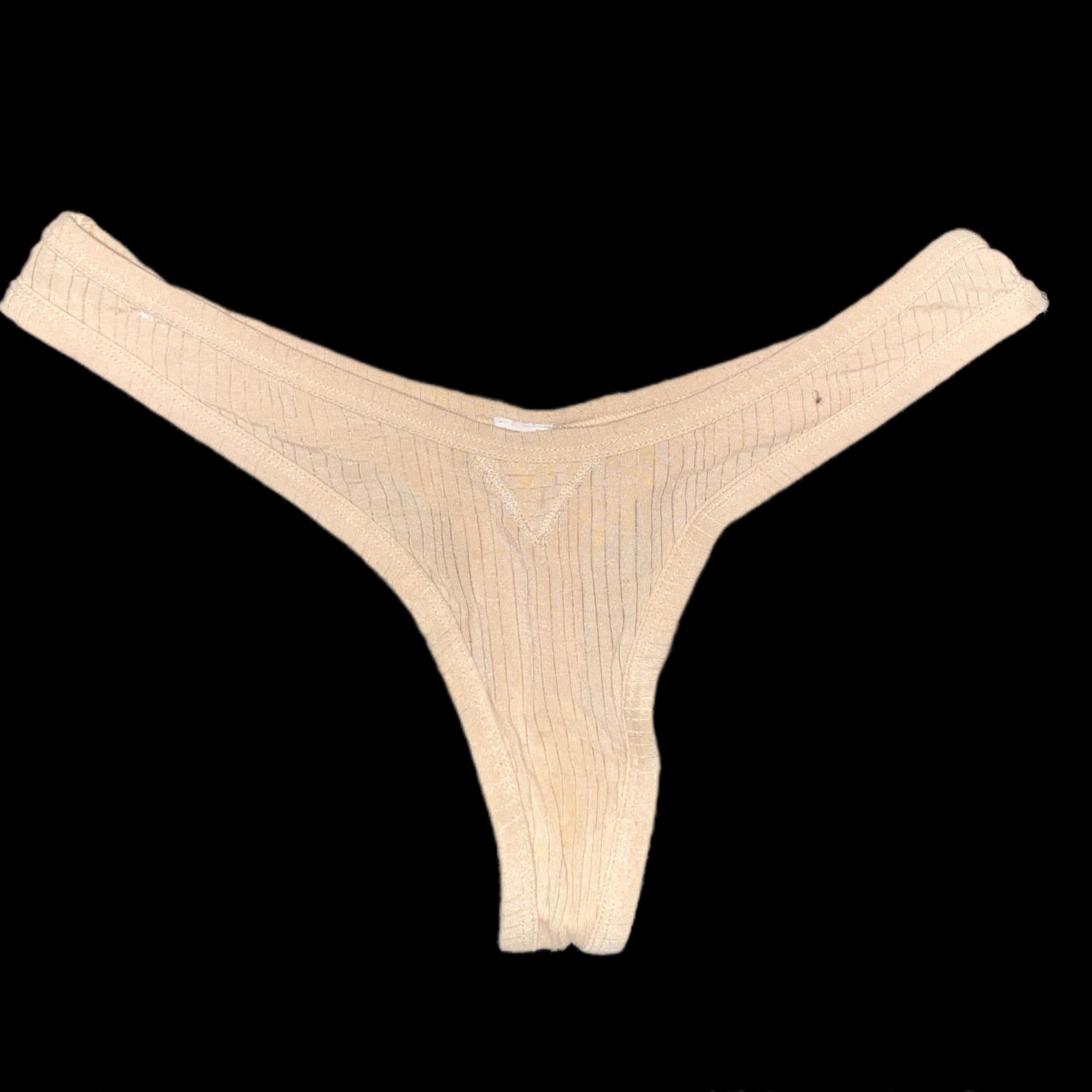 Nude Stretchy Cotton Ribbed Panties