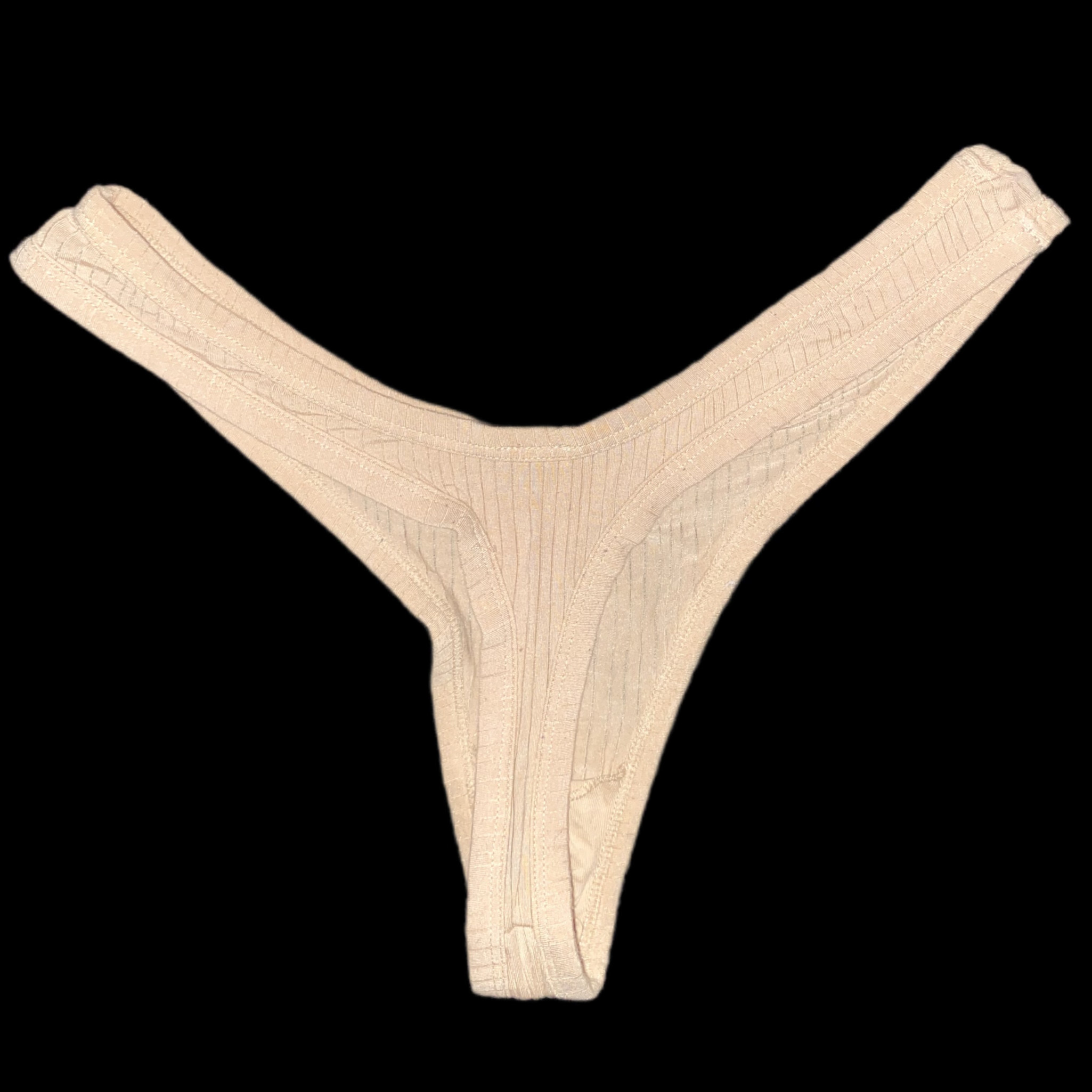 Nude Stretchy Cotton Ribbed Panties
