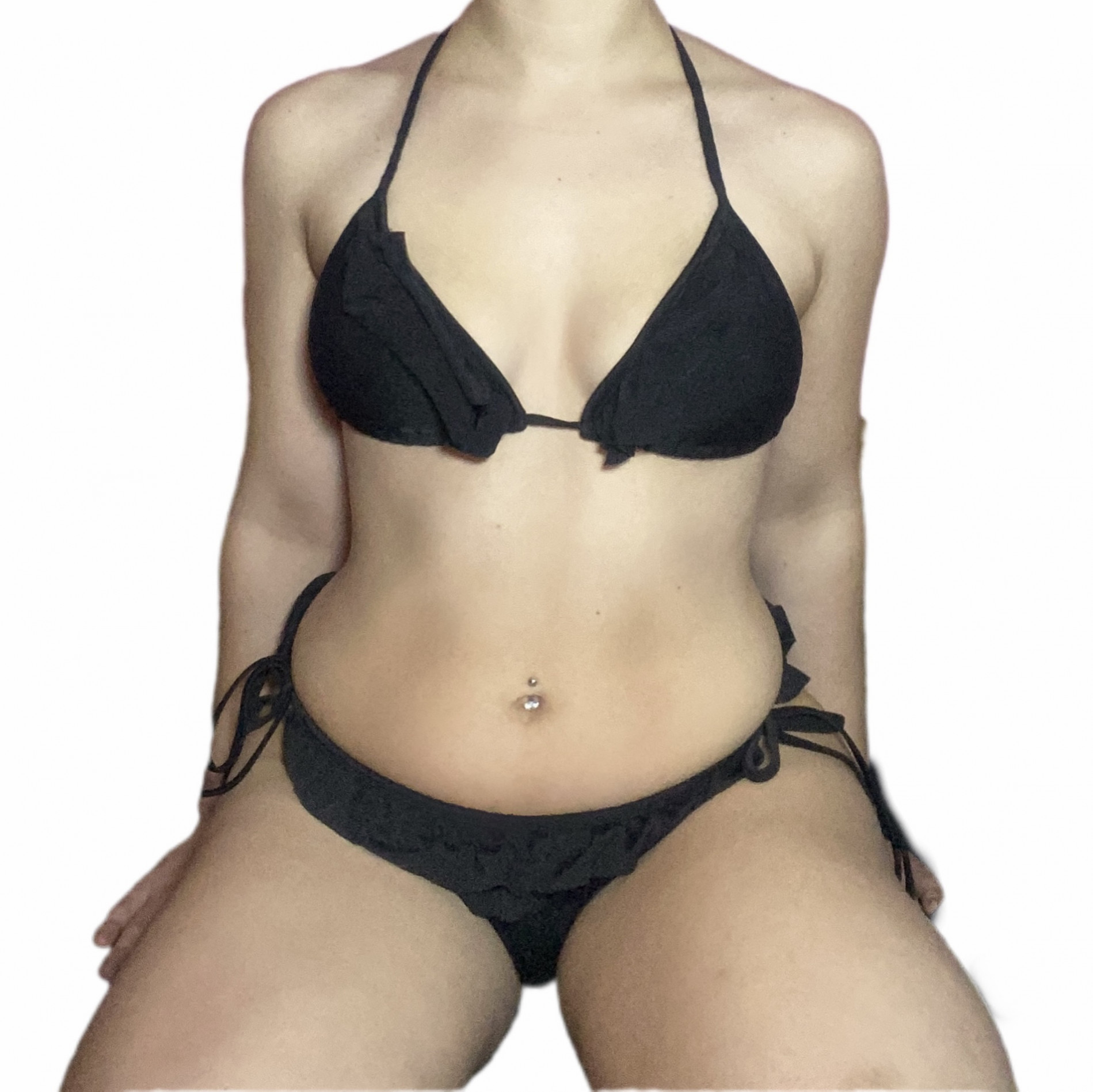 Black Ruffle Bikini Set