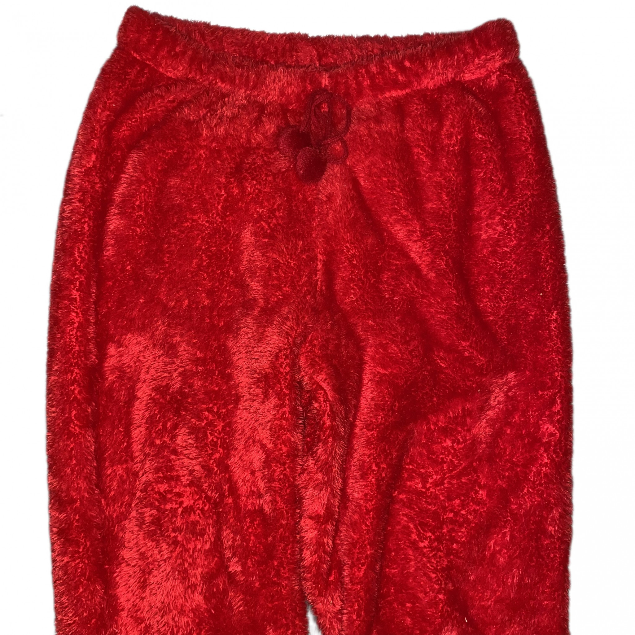 Red Fuzzy Drawstring Jogger Pyjama Pants