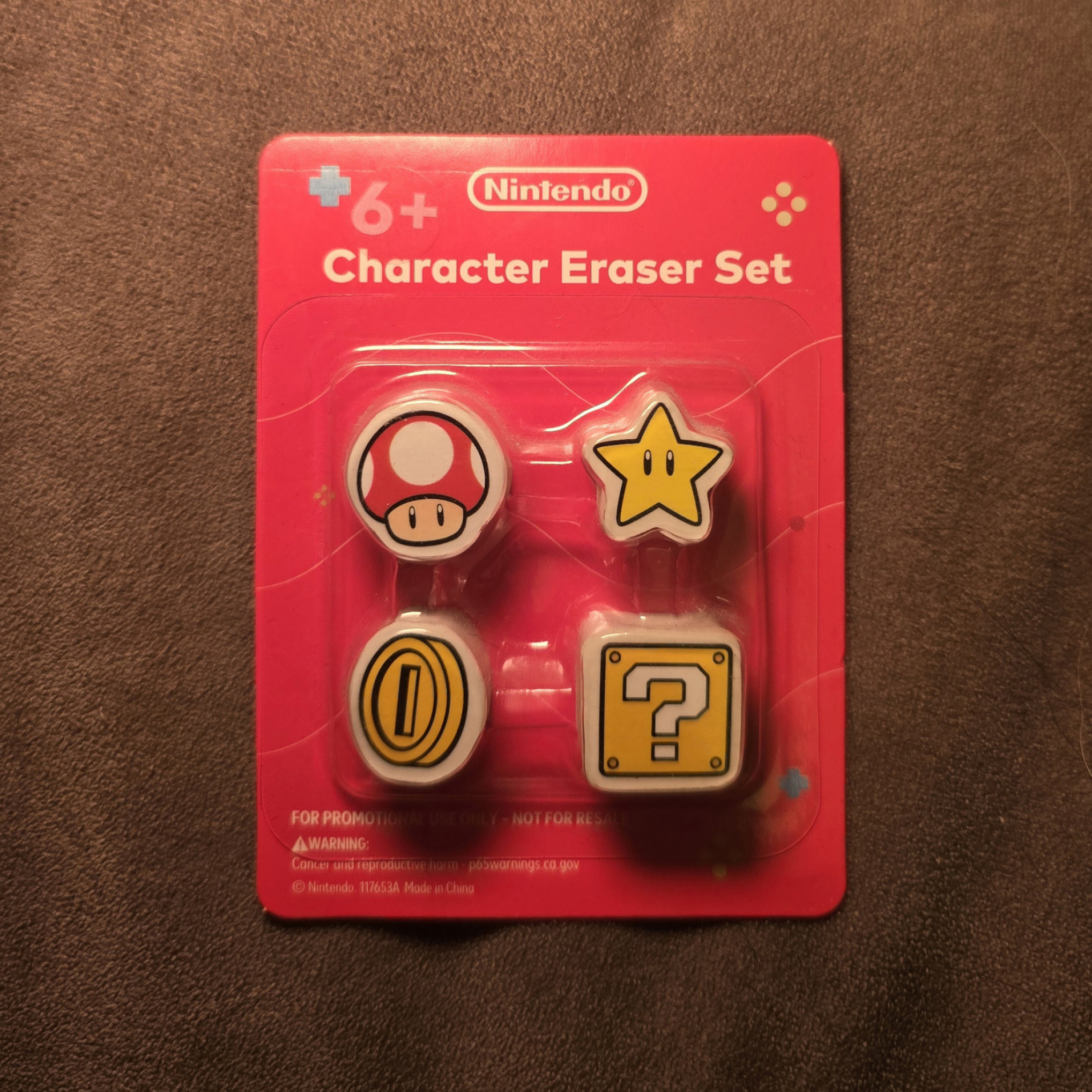 Nintendo Character Eraser Set