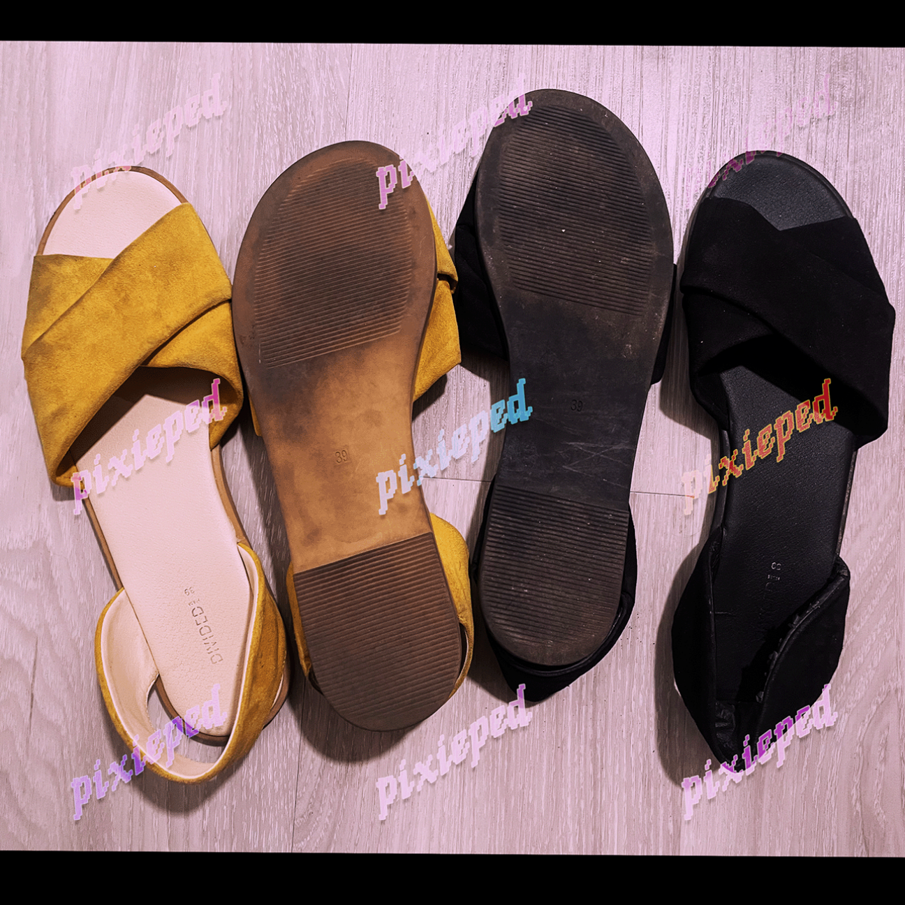 Two Pairs!! Open Toe Flat Sandals