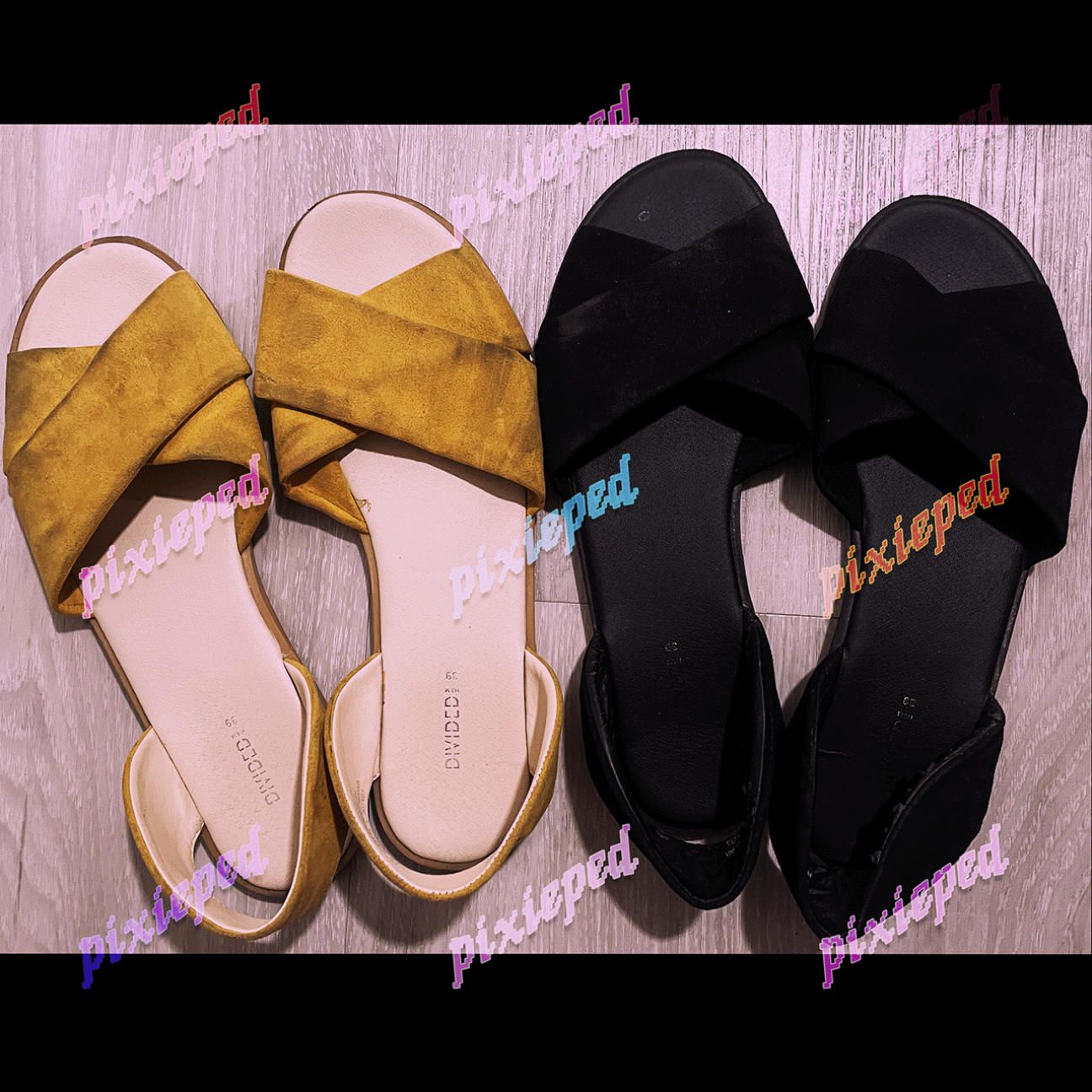 Two Pairs!! Open Toe Flat Sandals