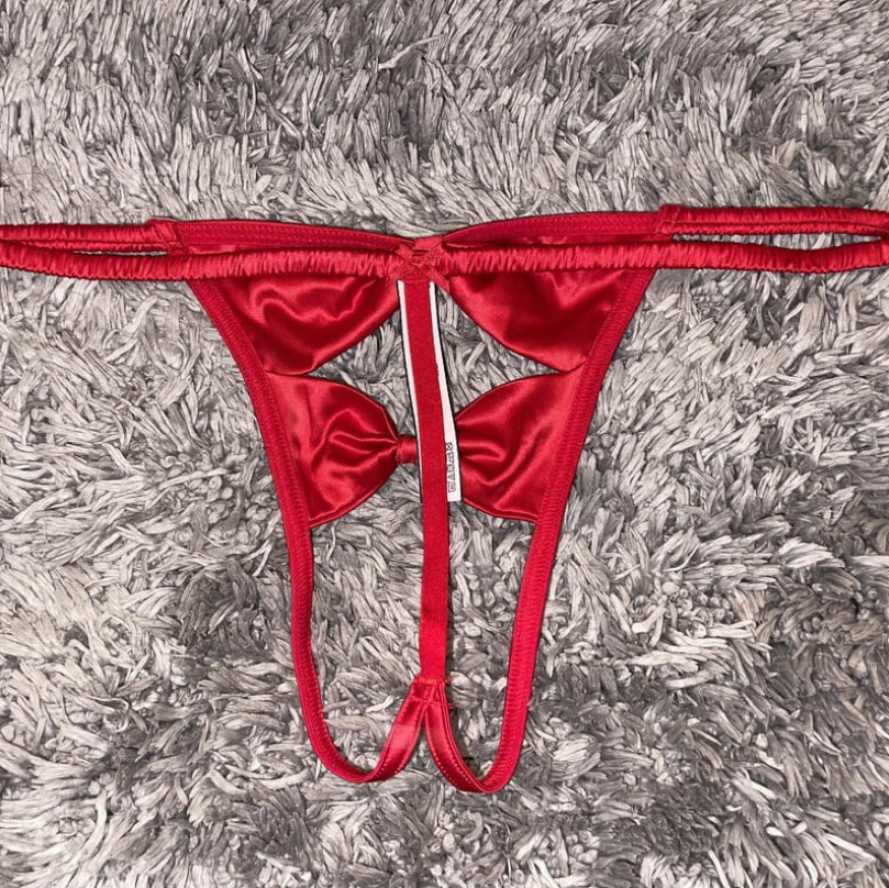 SALE Red Bow Crotchless GString
