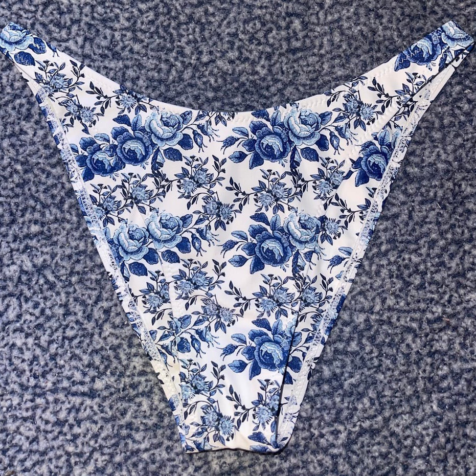 Blue Floral Bikini Bottom