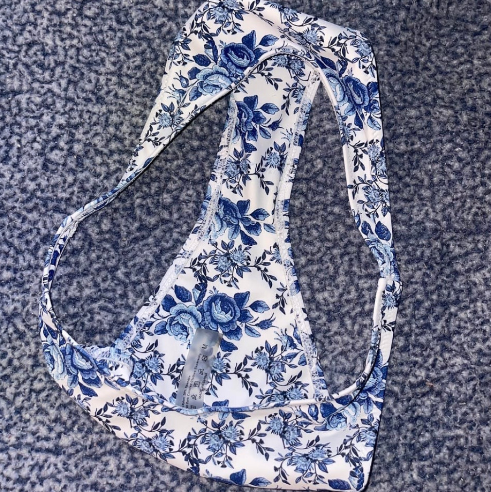 Blue Floral Bikini Bottom
