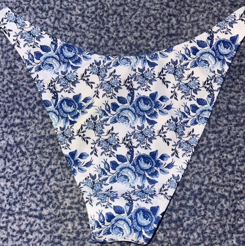 Blue Floral Bikini Bottom