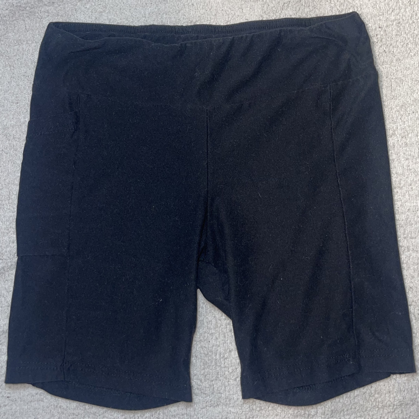 Black Cotton Biker Short