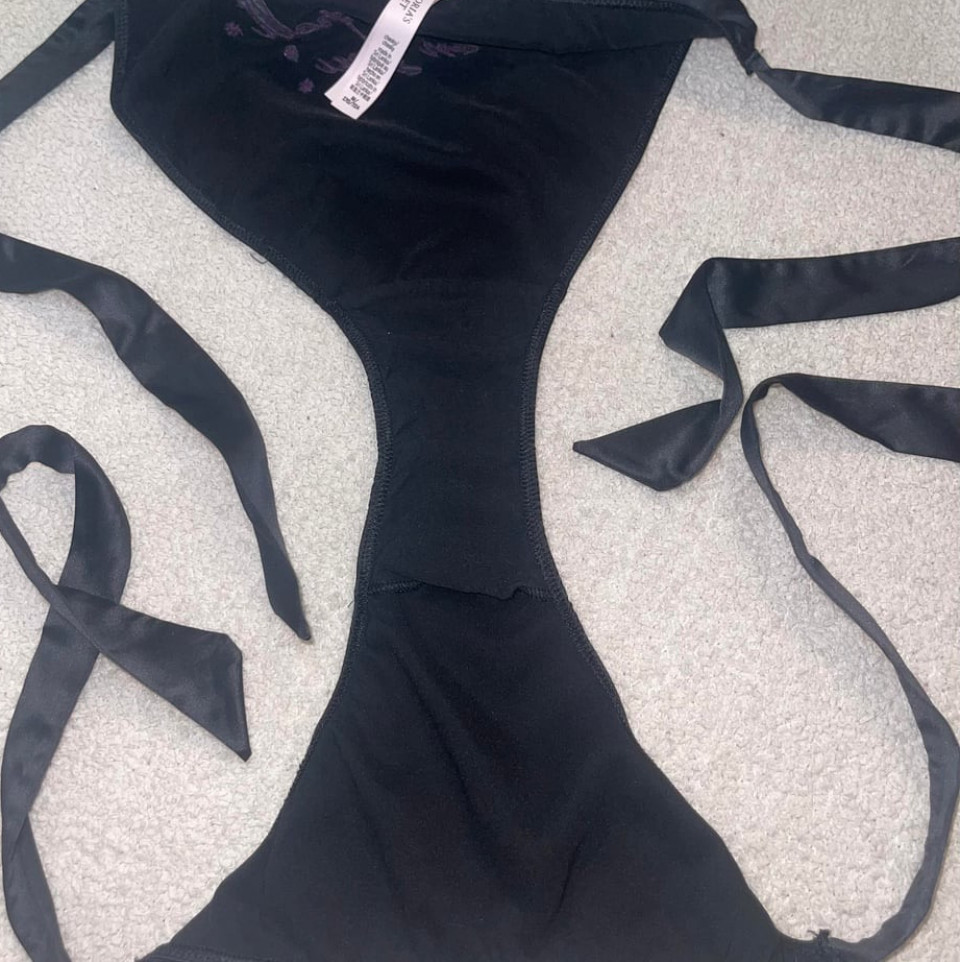 Black Satin Side Tie Panty