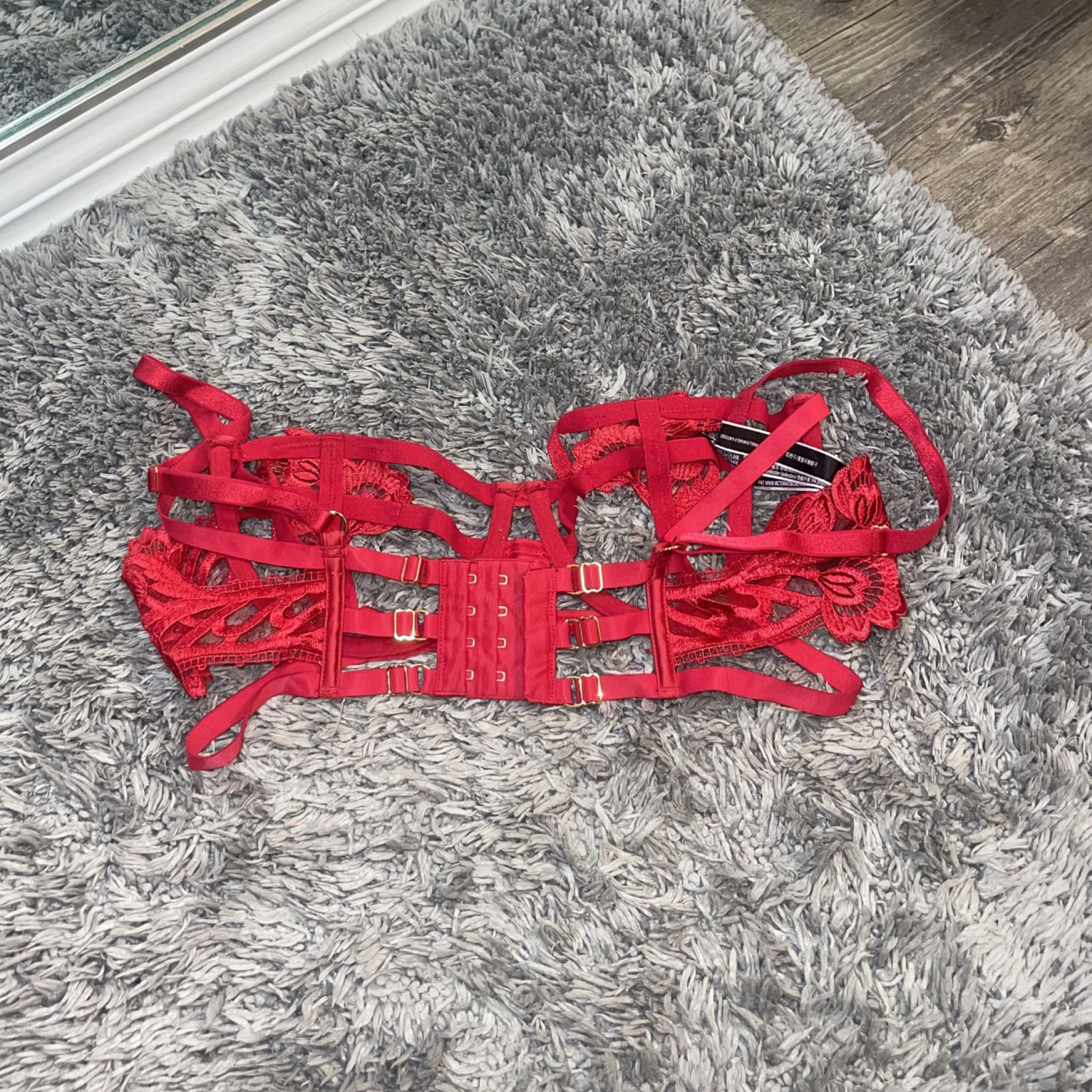 Red Strappy Bondage Bra