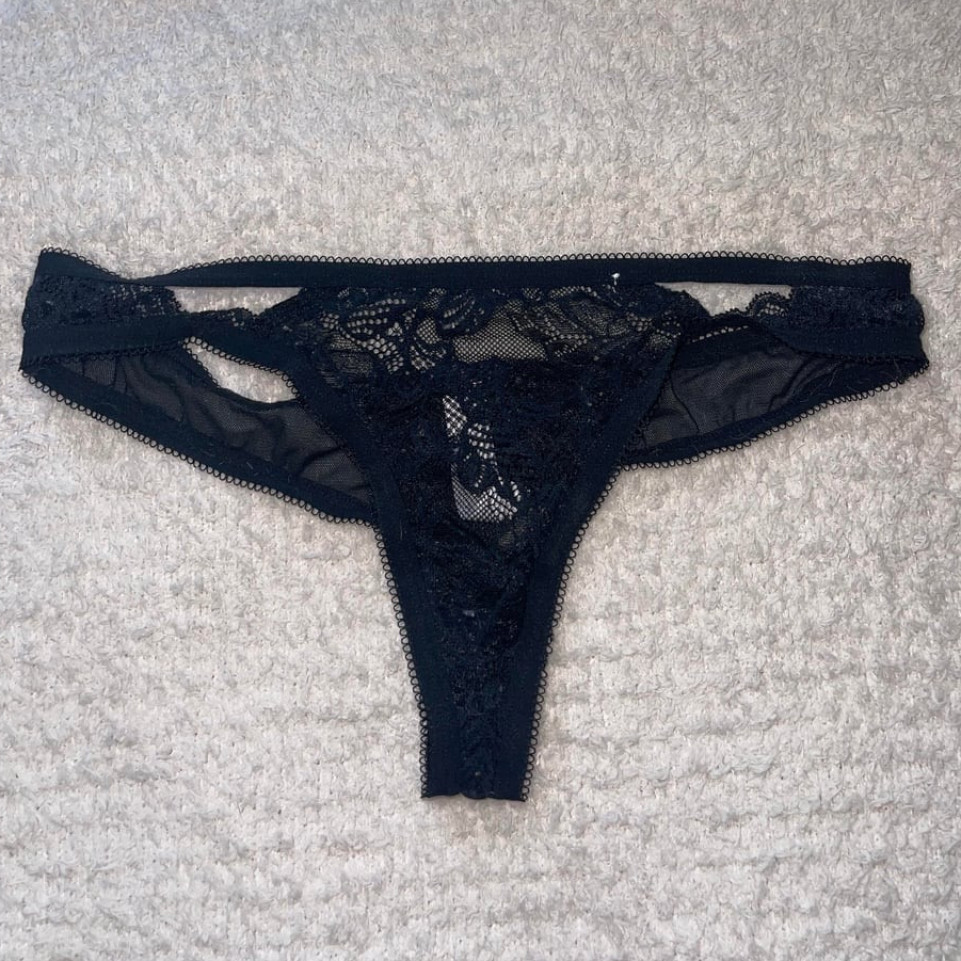 Black Cutout Thong