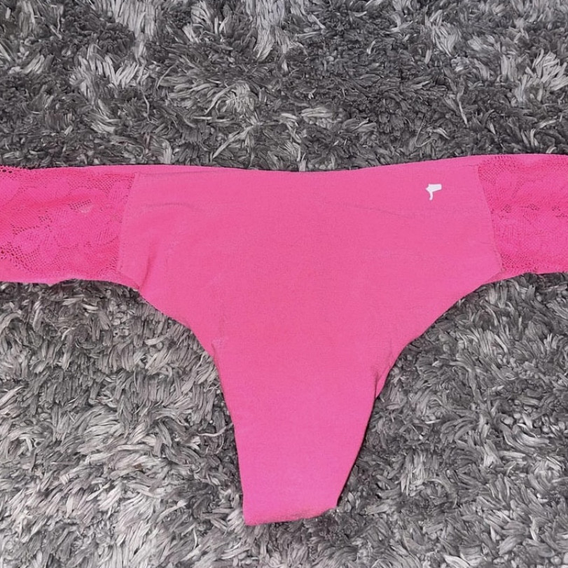 Pink w Lace Sides Seamless Thong