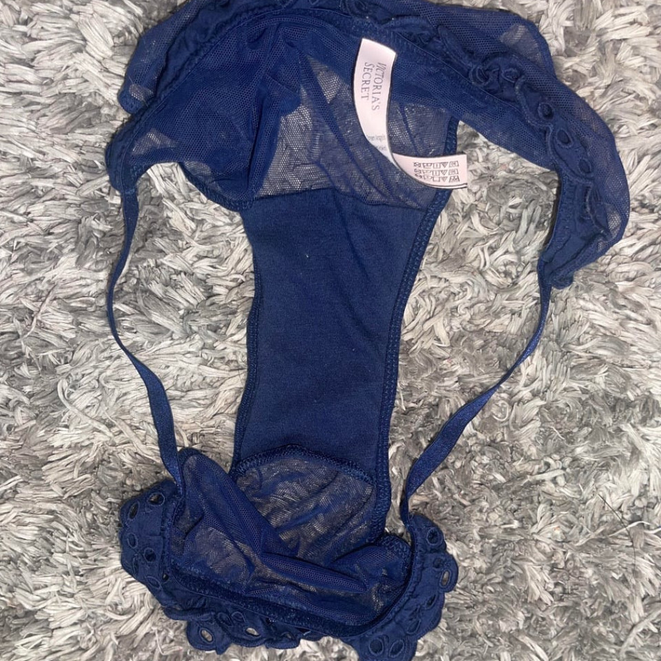 Blue Sheer Ruffle Side Strap Panty