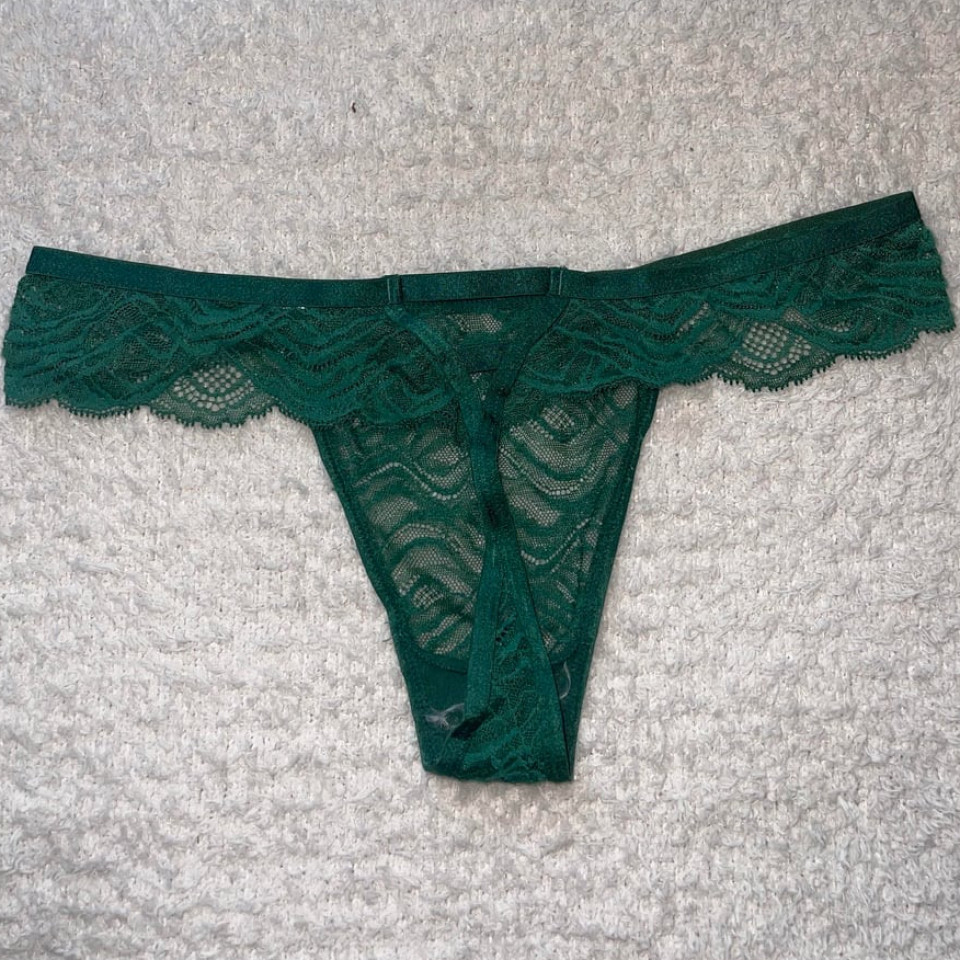 Green Lace Thong