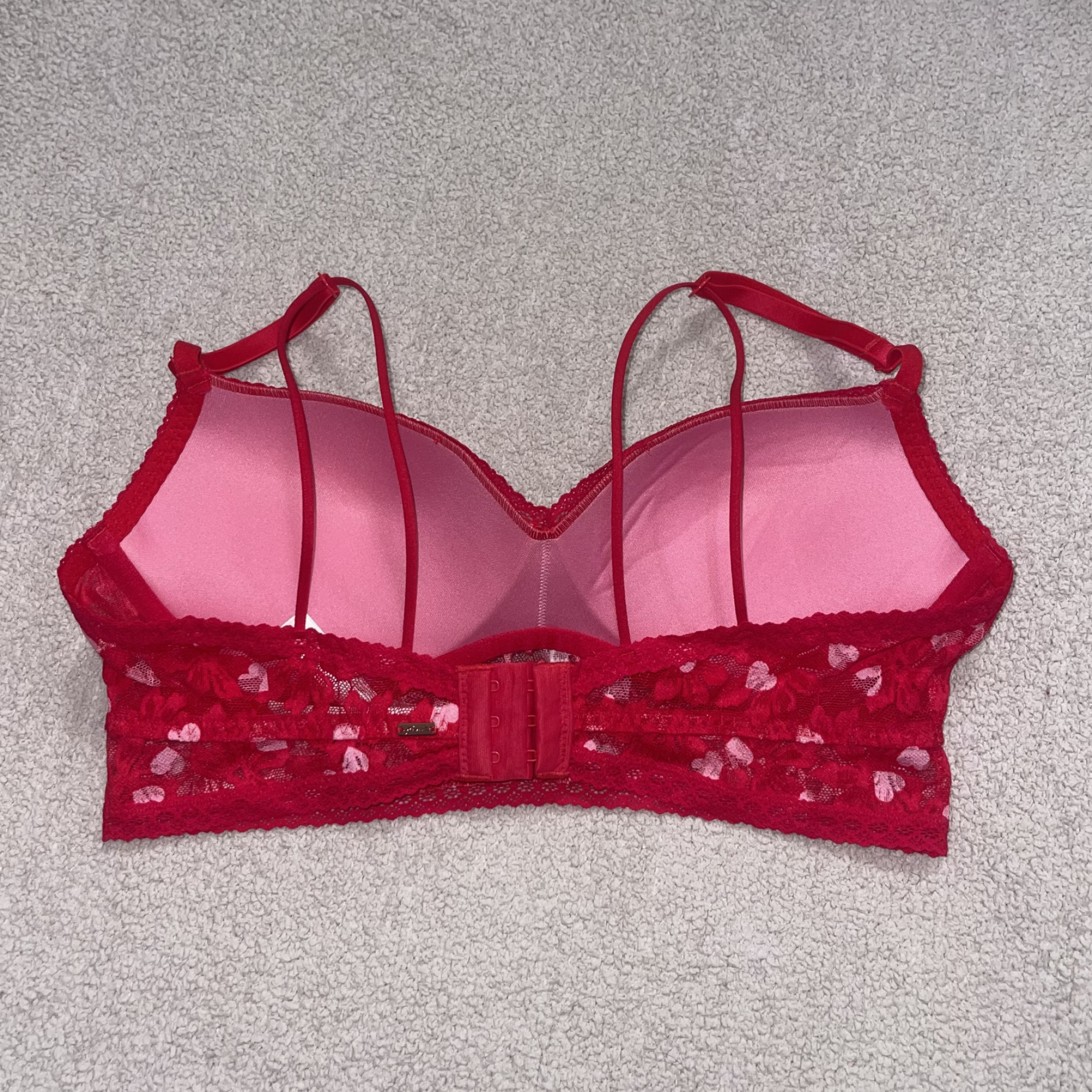 Red Hearts Push Up Bra