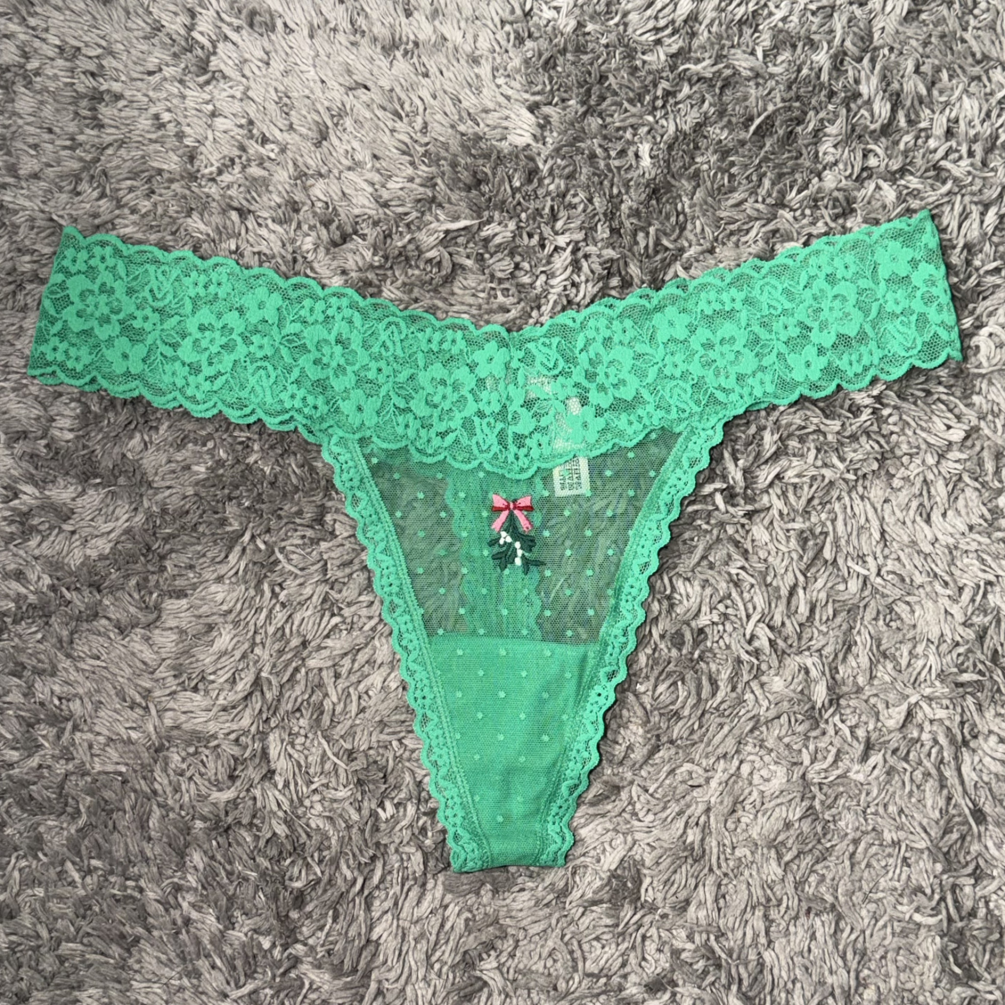 Green Lace Thong
