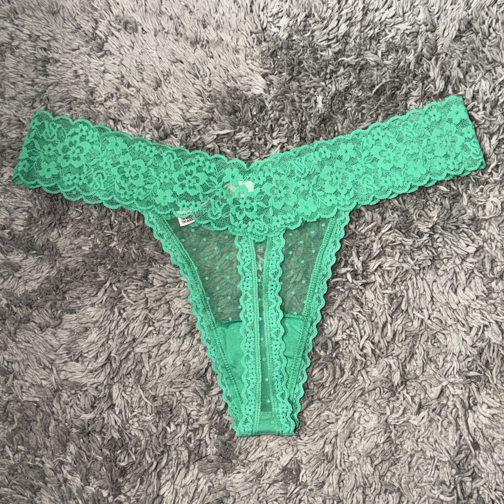 Green Lace Thong
