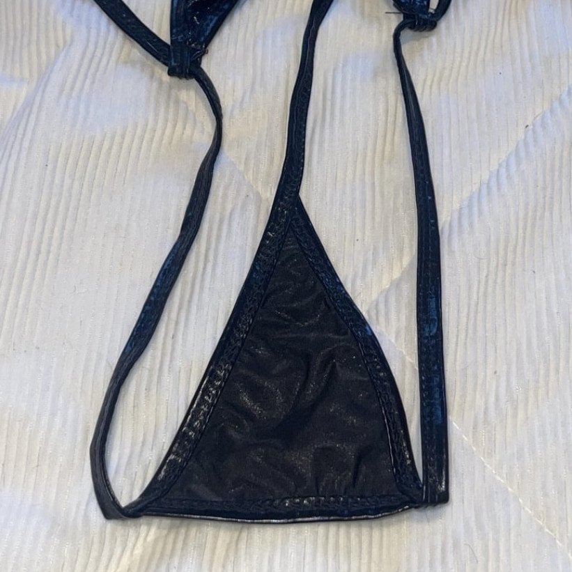 Black Shiny Micro Bikini Suit