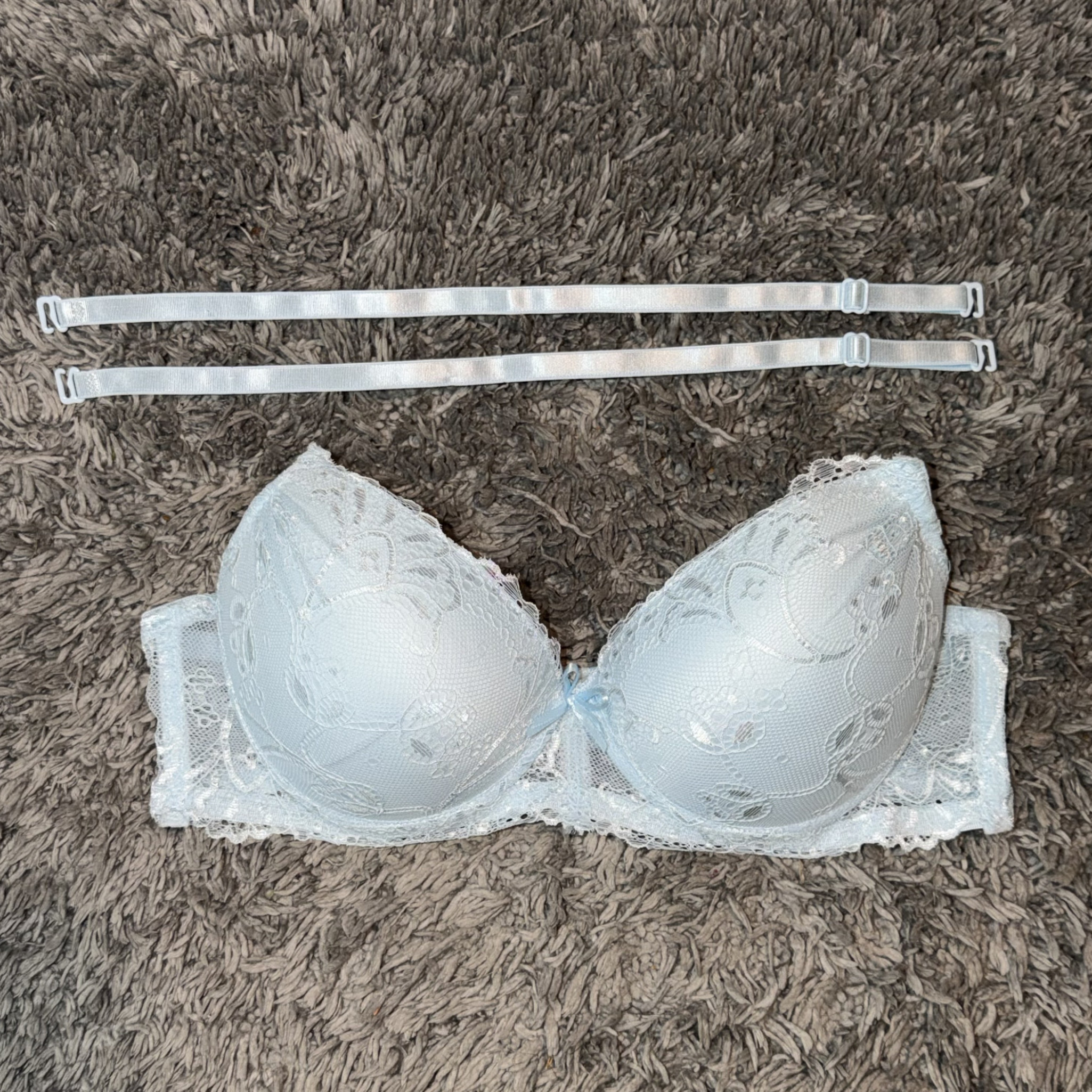 Blue Lace Pushup Bra