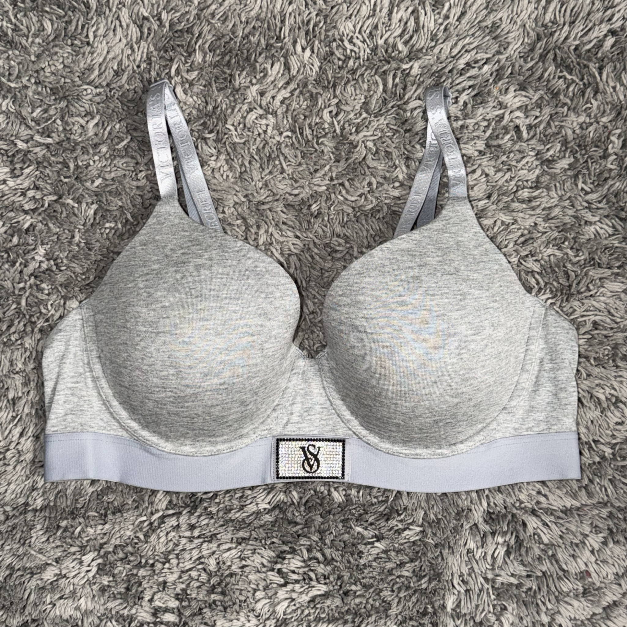 Grey Shine Patch Lightly Lined Demi Bra
