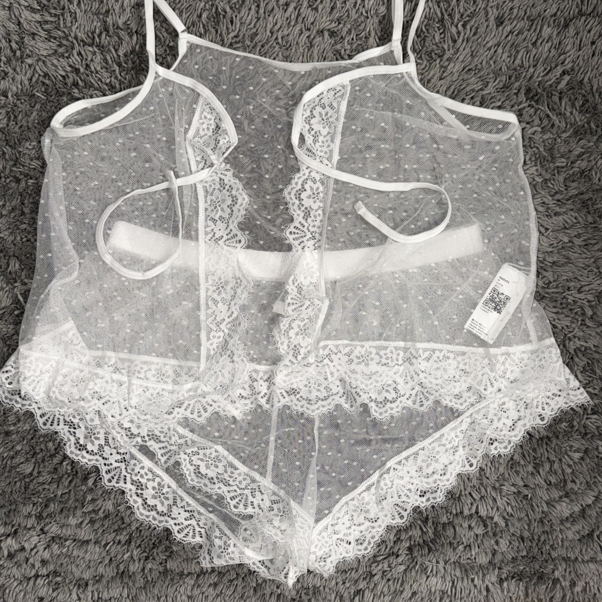 White Lace Top and Bottom Set