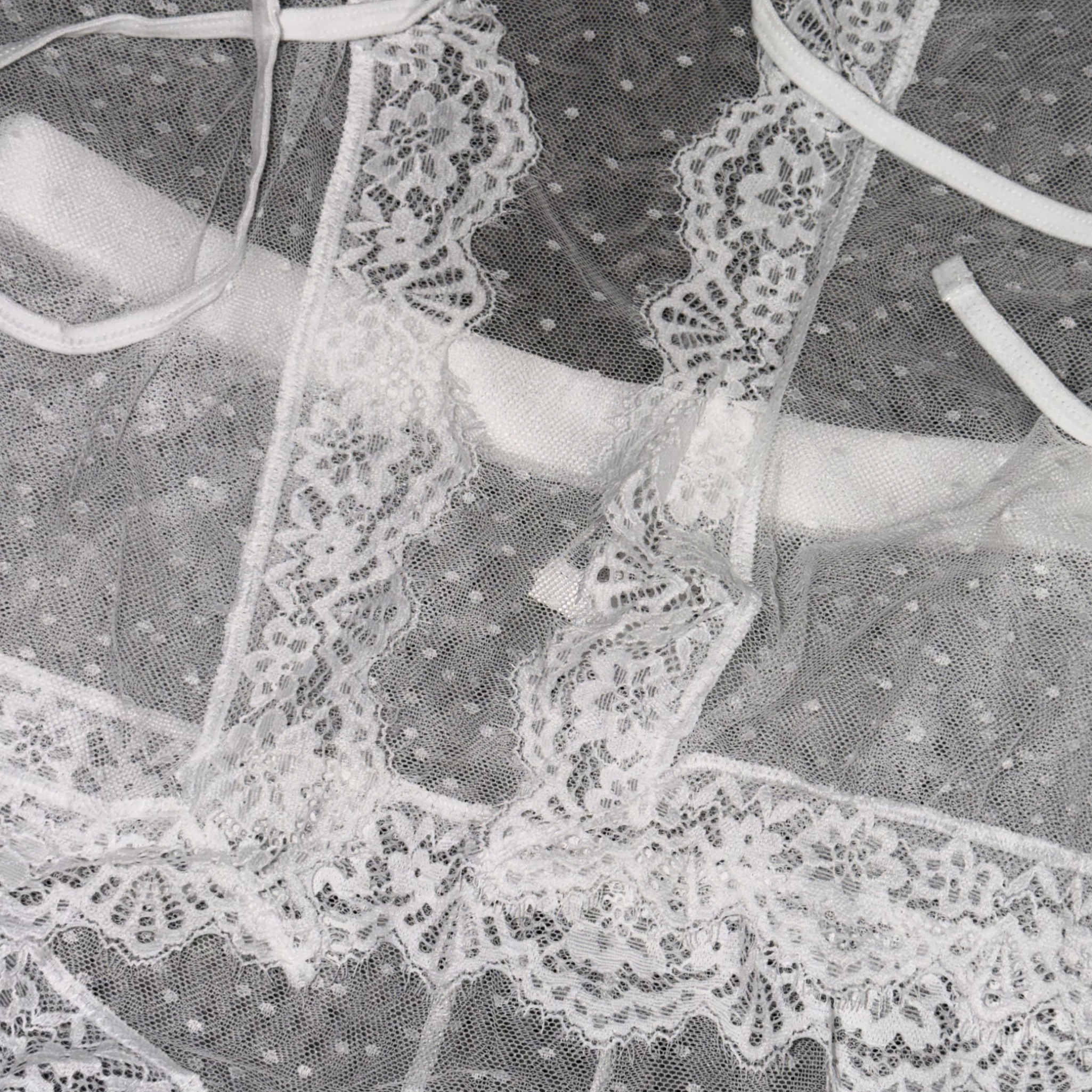 White Lace Top and Bottom Set