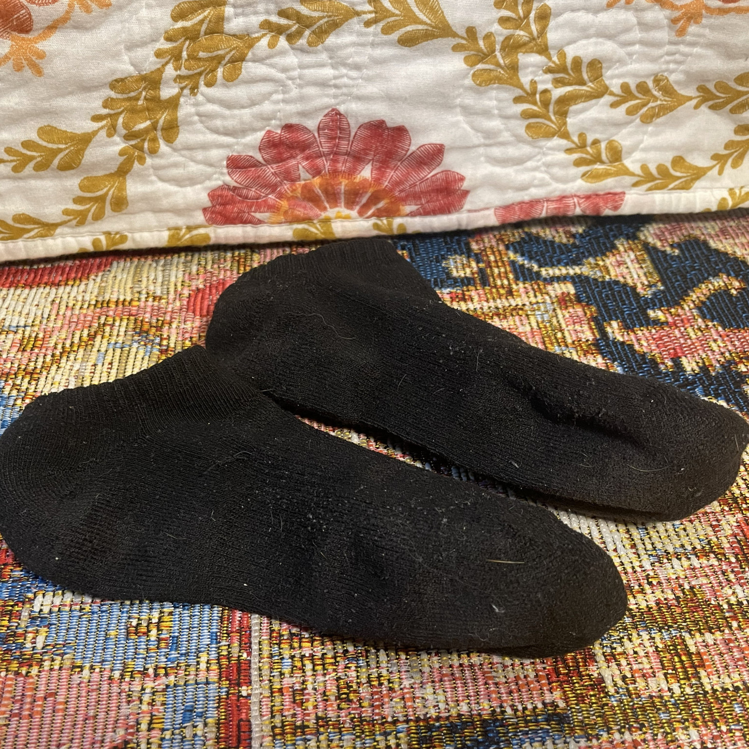 Worn Black Athletic Ankle Socks  3 Days
