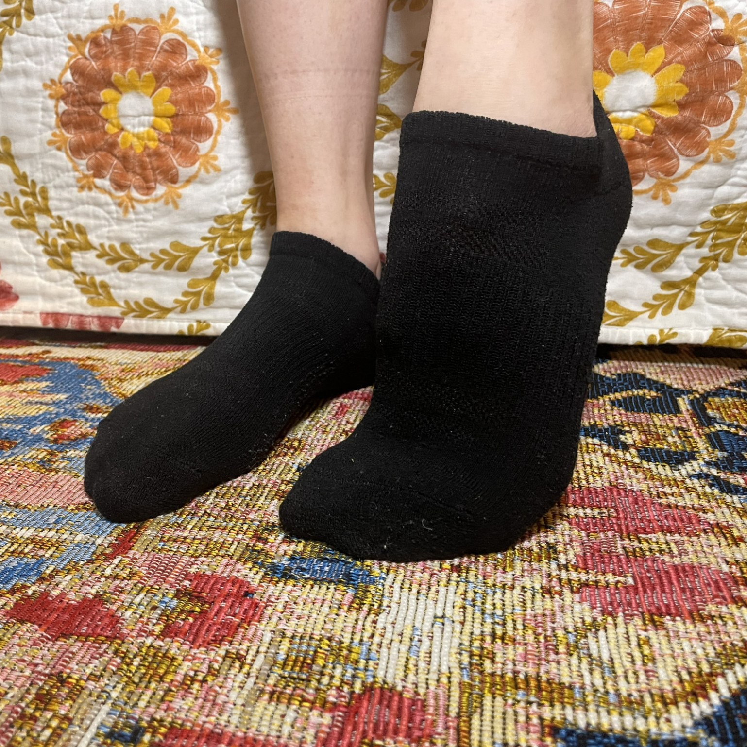 Worn Black Athletic Ankle Socks  3 Days