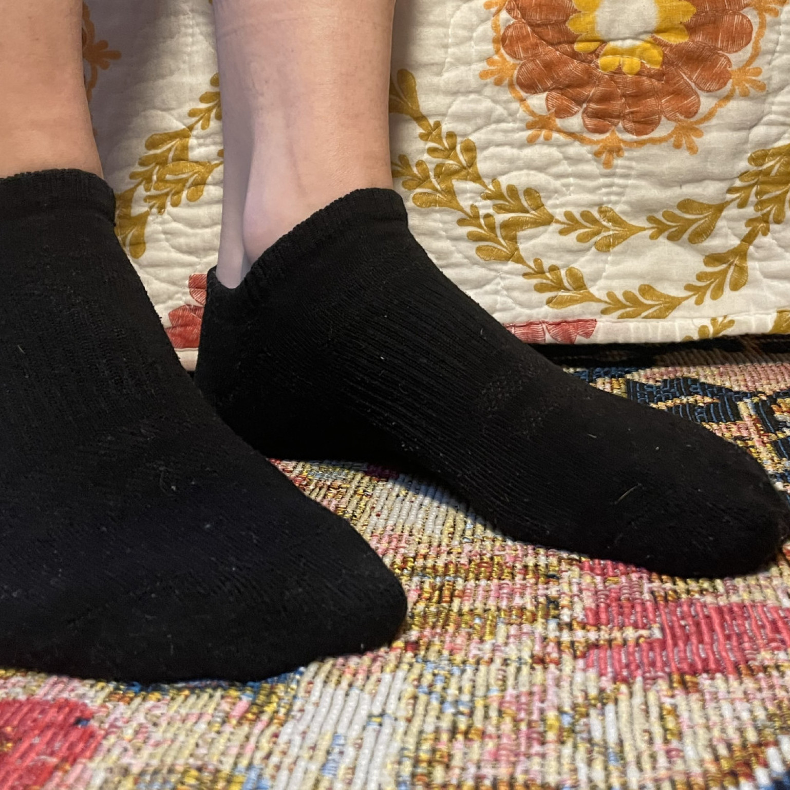 Bundle  2 Pairs of Worn Black Athletic Ankle Socks 1 Day