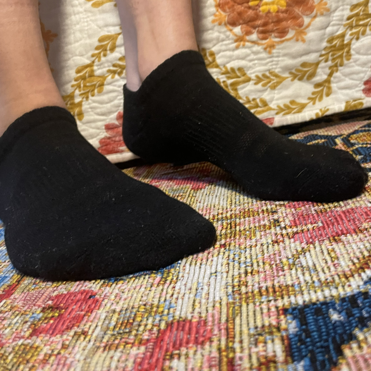 Bundle  2 Pairs of Worn Black Athletic Ankle Socks 3 Days