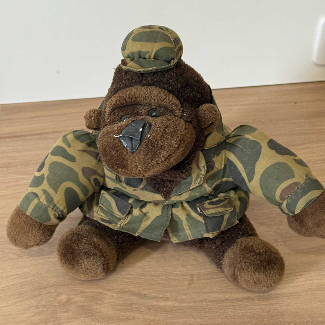 Army soldier plush monkey