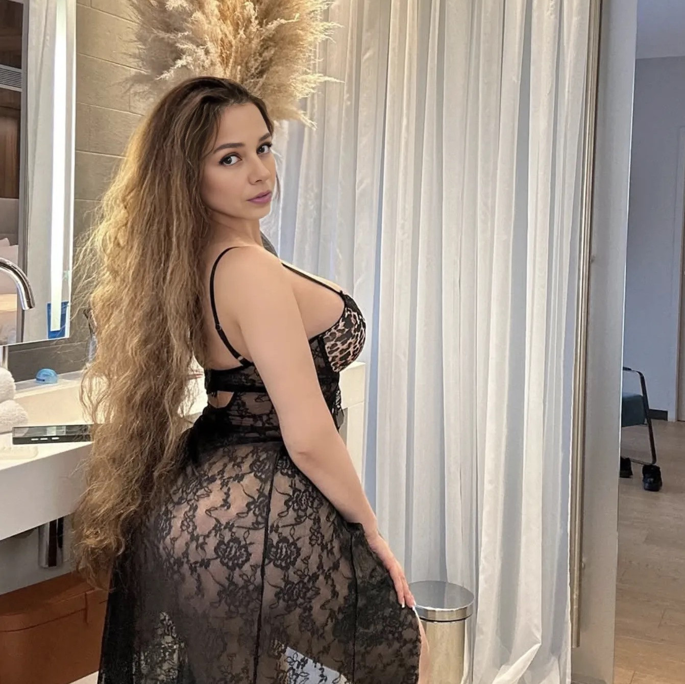 Leopard Seduction  Boudoir Elegance in Black