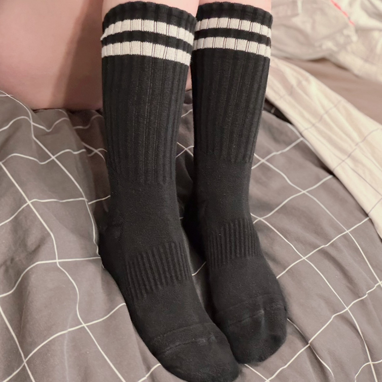 Worn Black Sports Socks