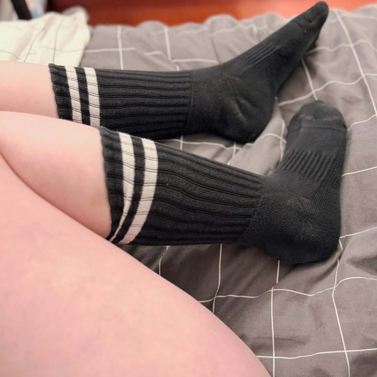 Worn Black Sports Socks