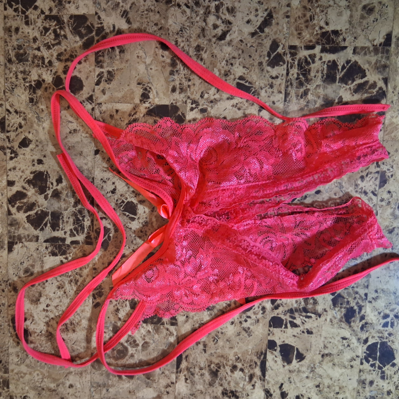 Crotchless pink panties!!!