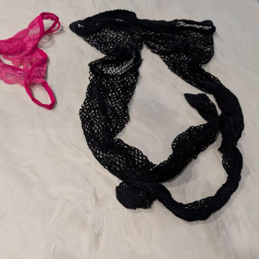 Ripped Fishnets and Crotchless Panties Ariez Smith