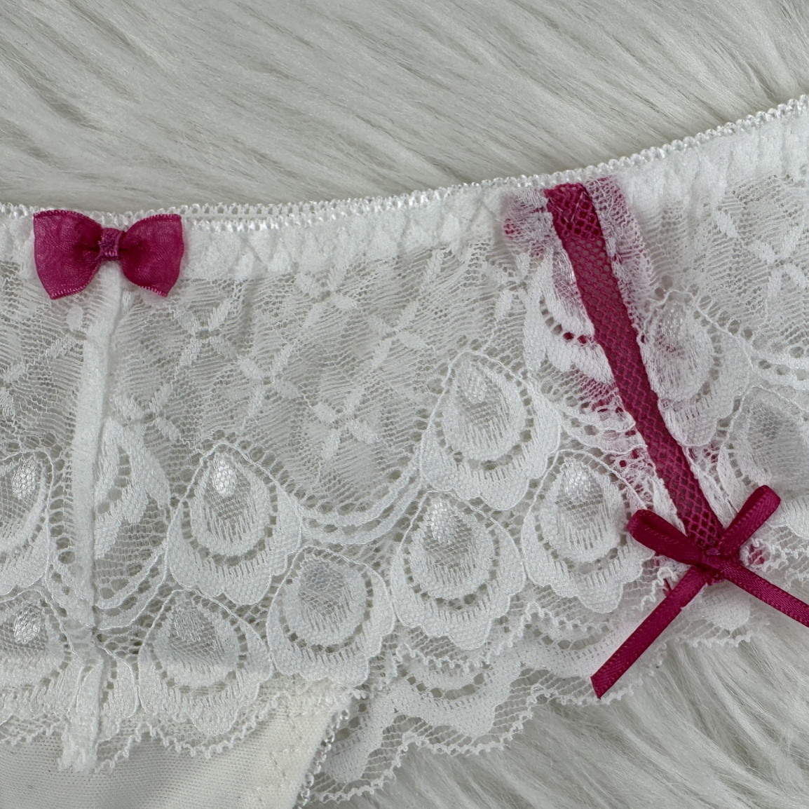 Peacock White Thongs