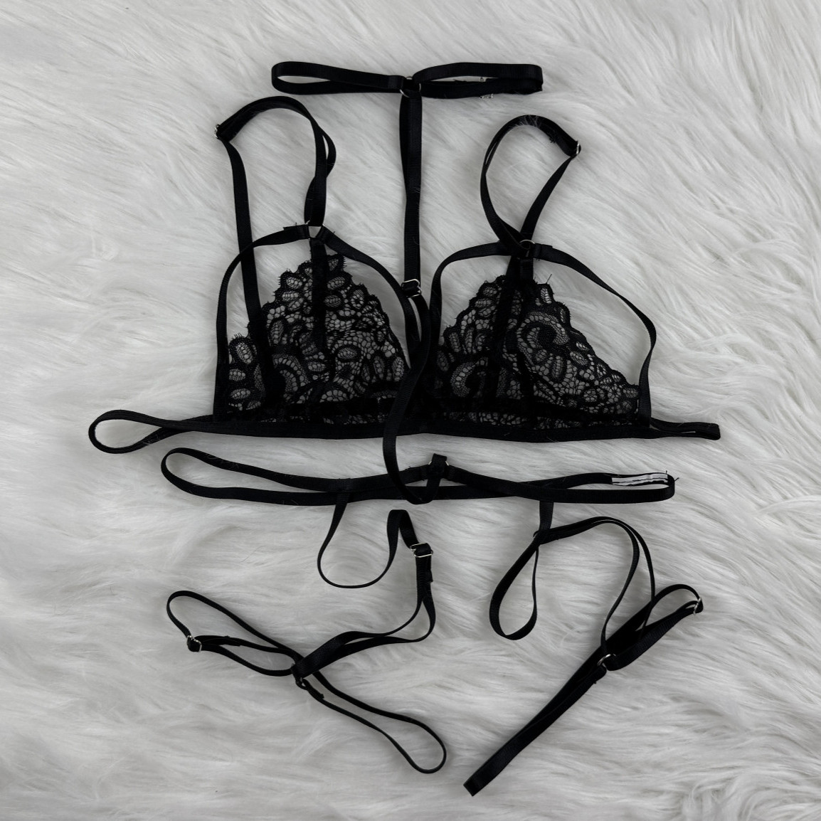 Stripy Lacy Set