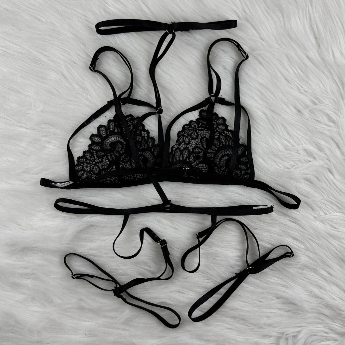 Stripy Lacy Set