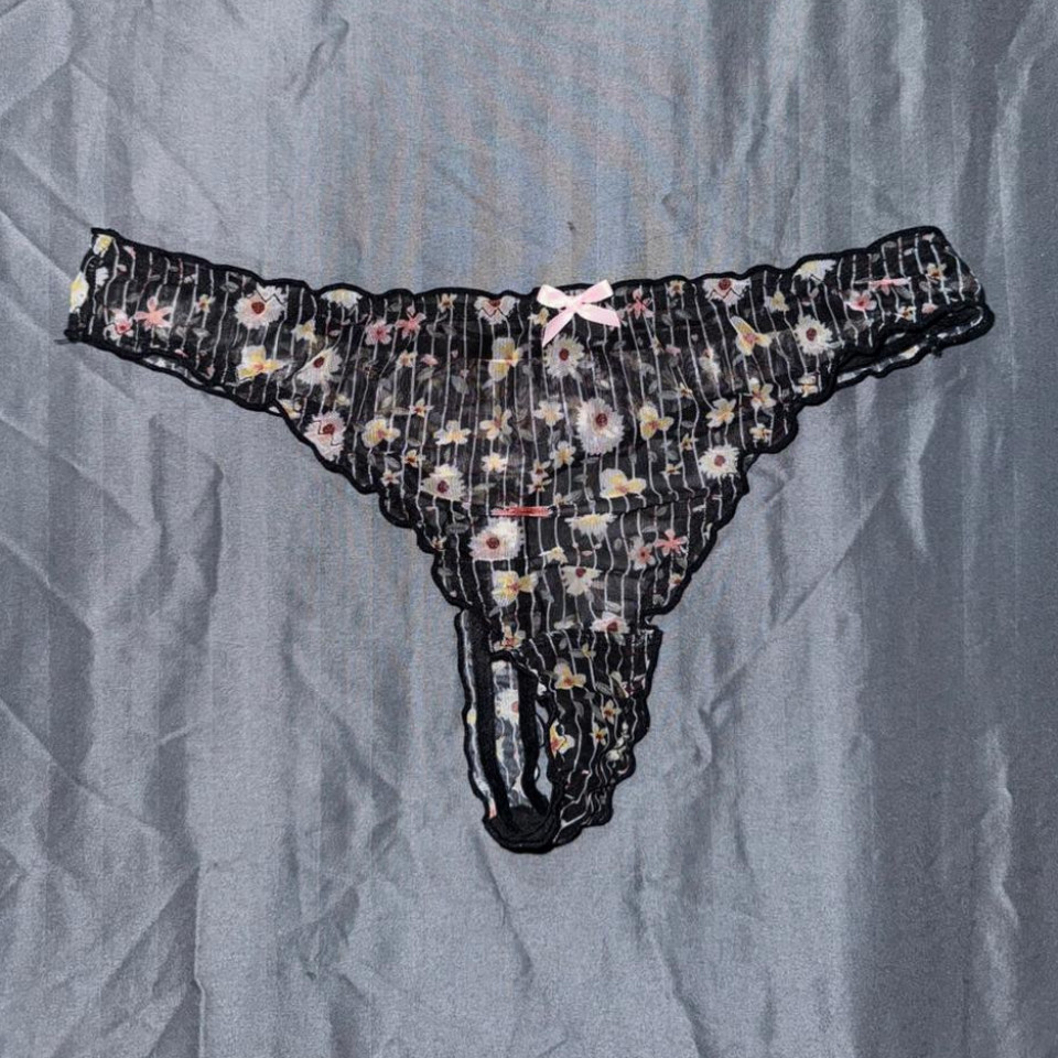 Black Floral Panties