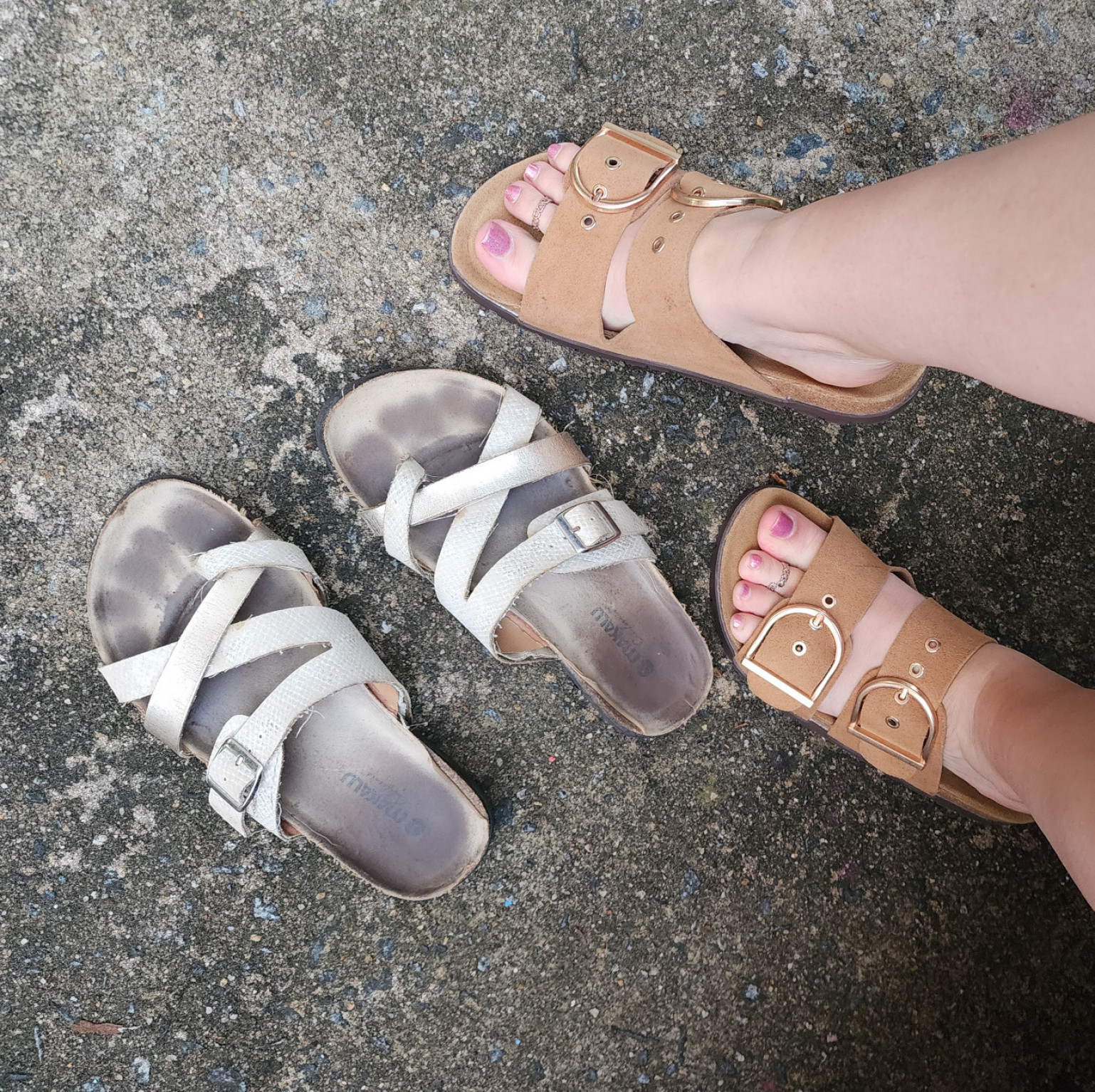 Cross over Birkenstocks sandals!