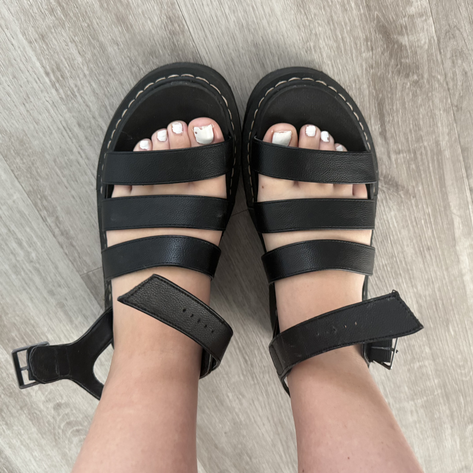 very worn platform sandals