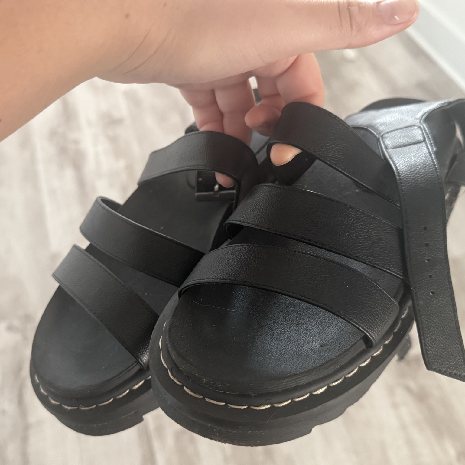 very worn platform sandals