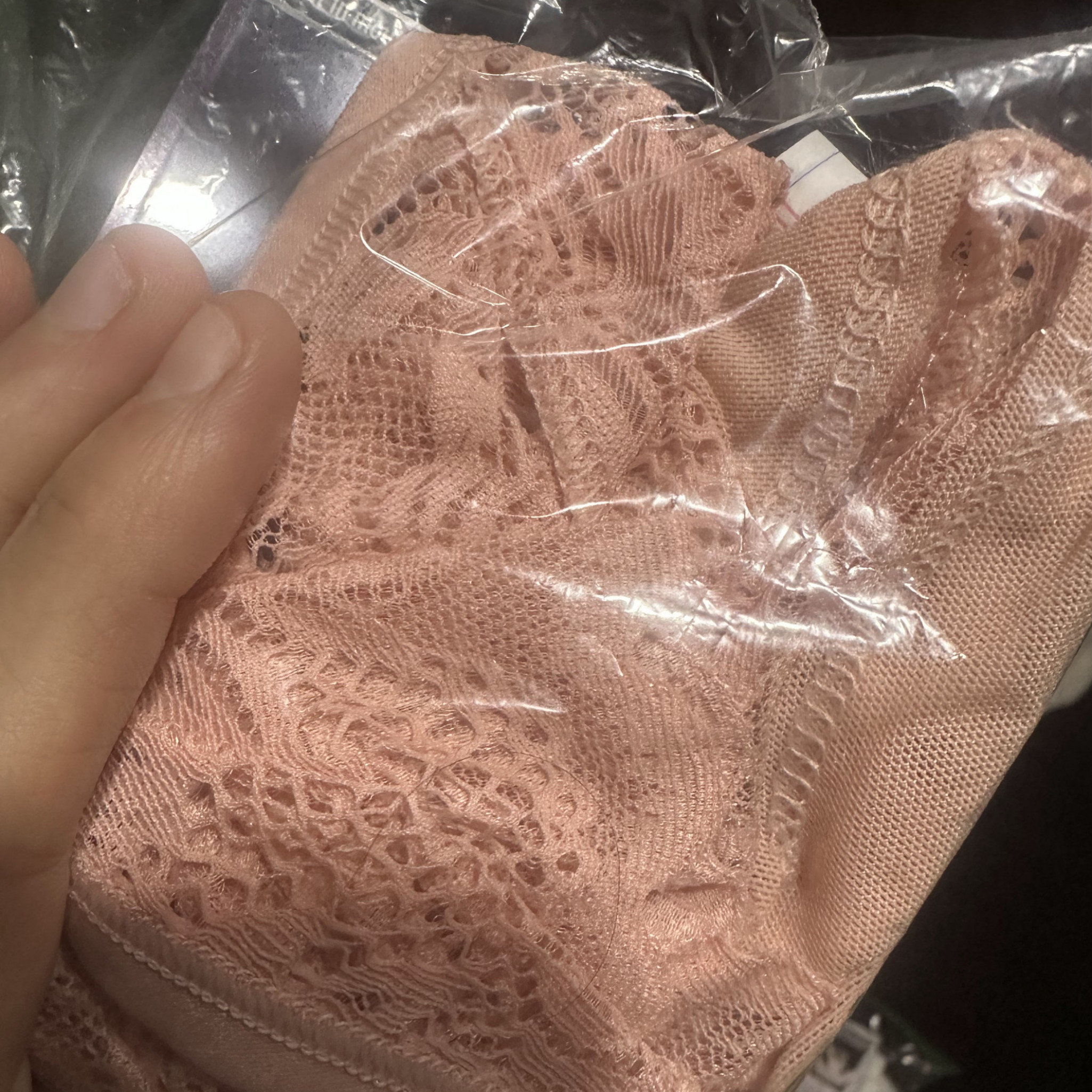 Peach Lace Used Panty Bundle Slut