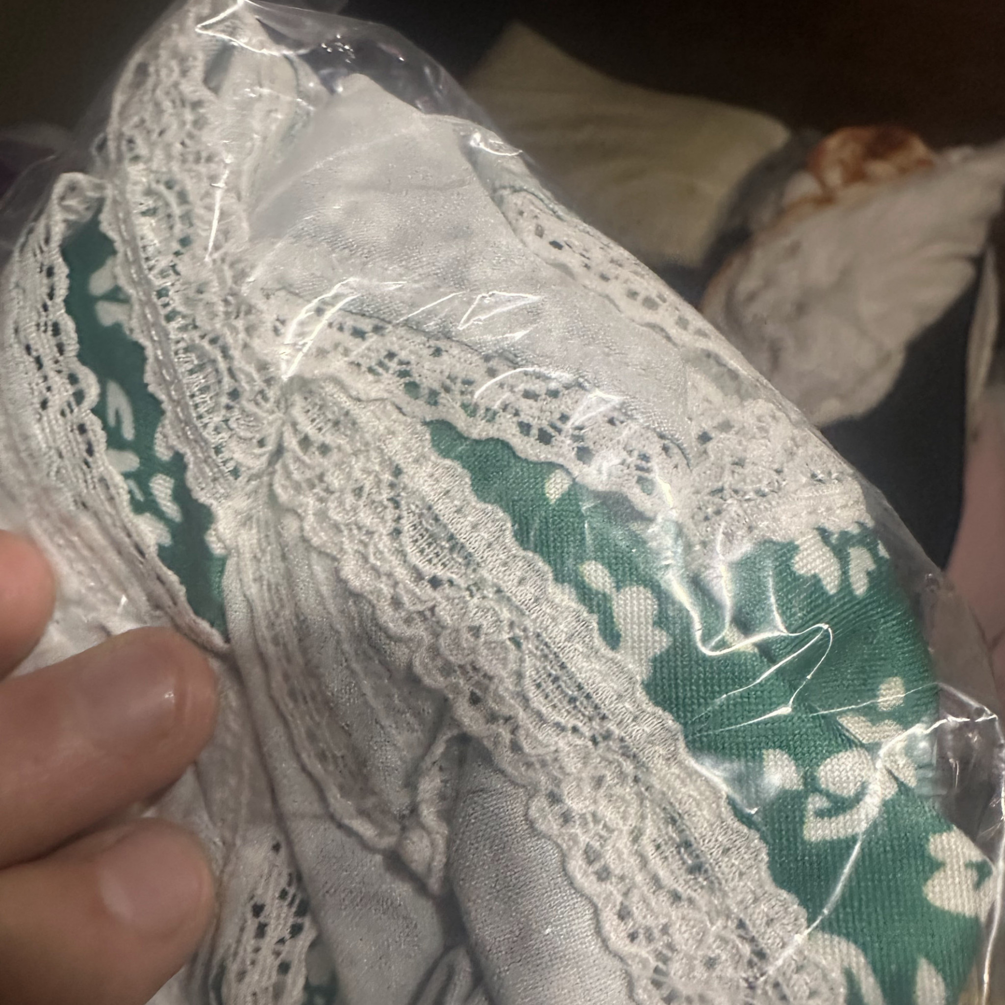 Signed Sunrae_Fae Green Floral Lace Panty Polaroid Bundle
